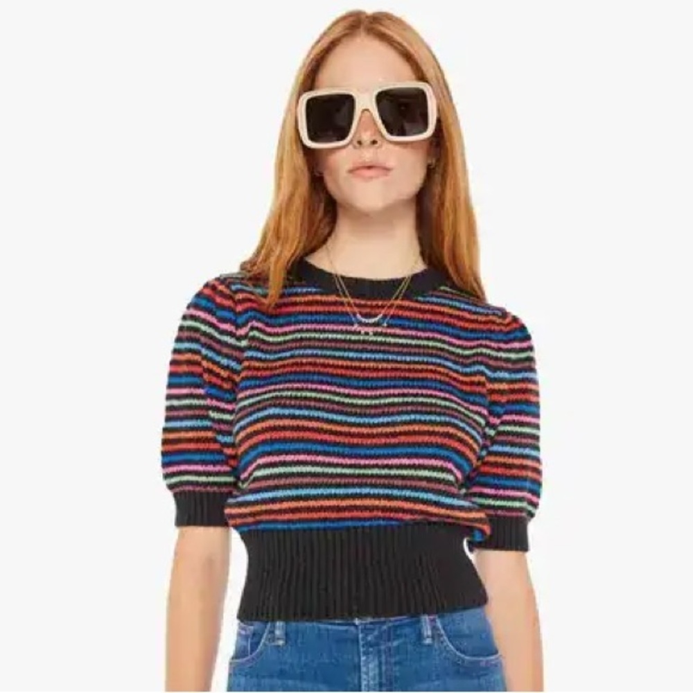 NWT Mother The Powder Puff Lite Bright Sweater Sz-XS